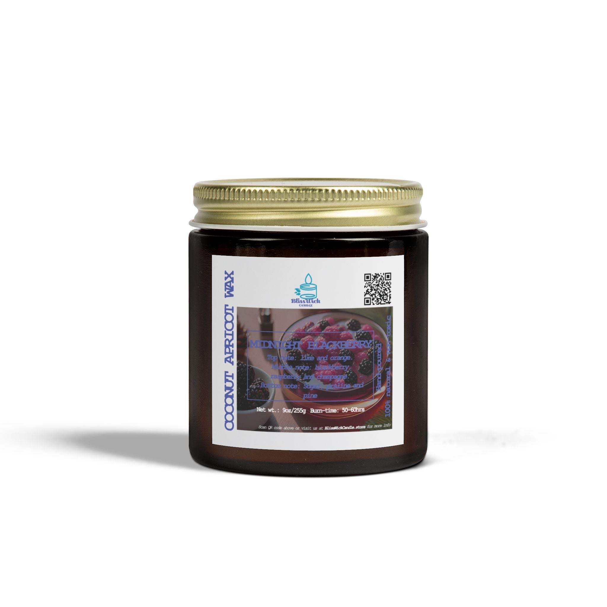 Midnight Blackberry - Scented Coconut Apricot Candle  - 4oz - 2 colors