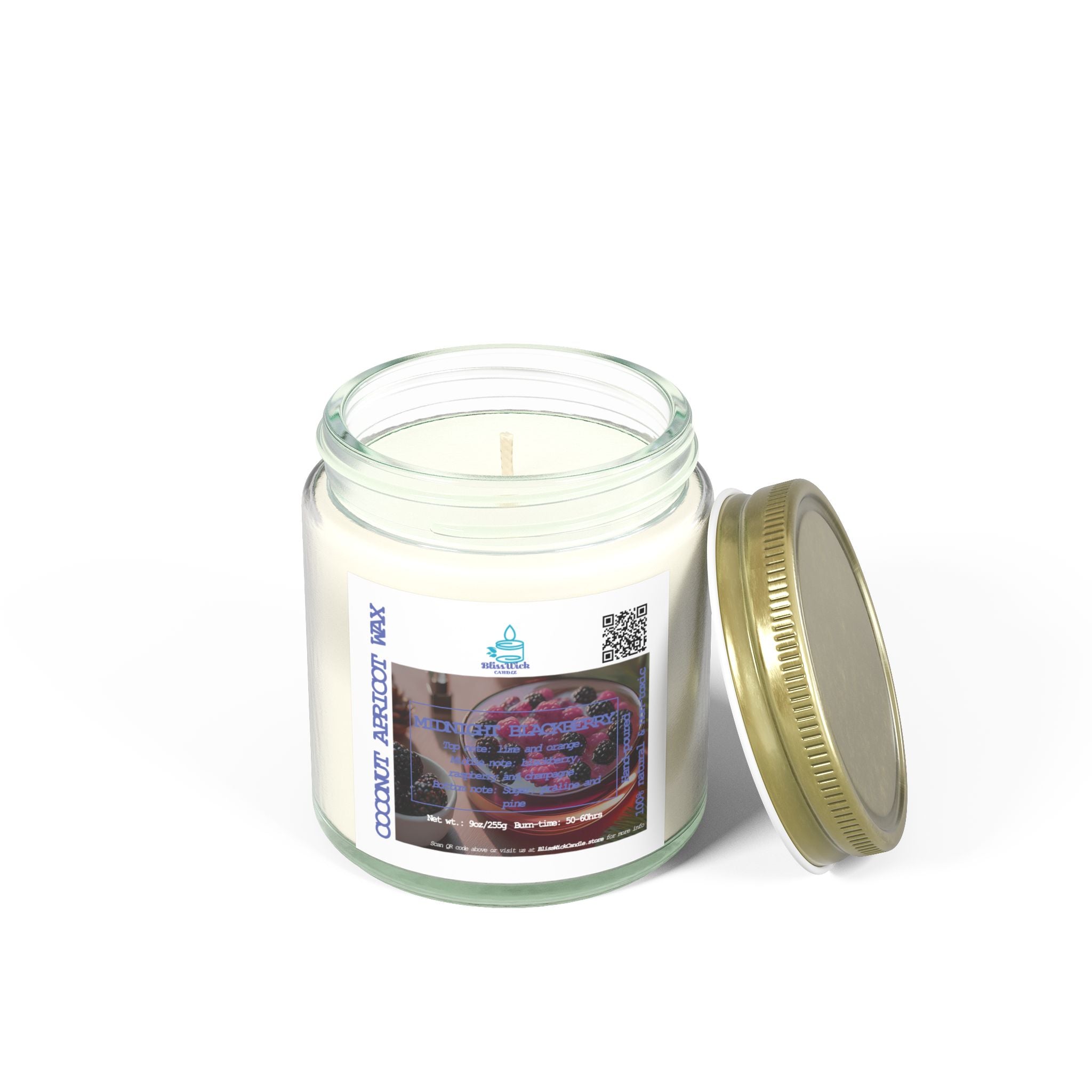 Midnight Blackberry - Scented Coconut Apricot Candle  - 4oz - 2 colors