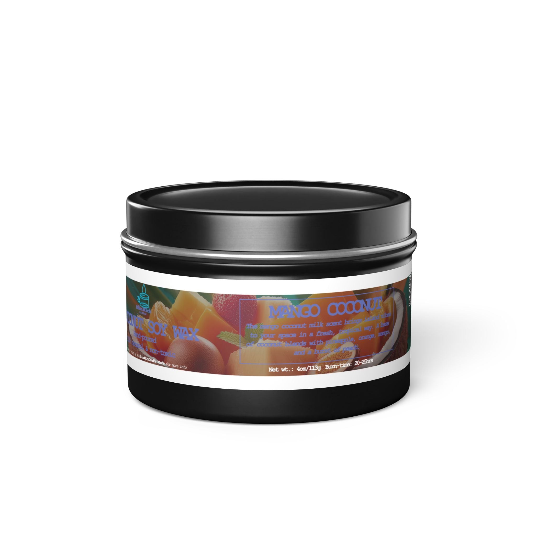 Mango Coconut - Tin Candle - 4oz - 3 colors