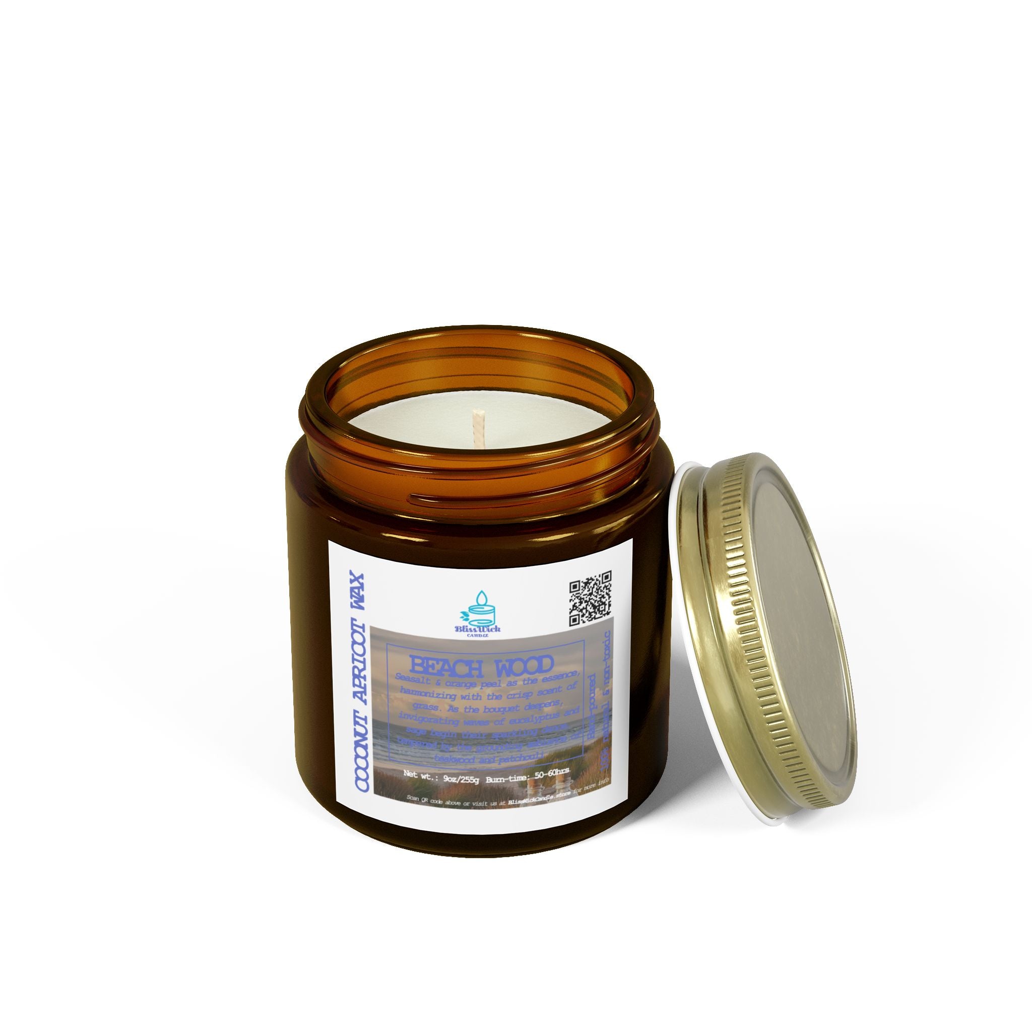 Beach Wood - Scented Coconut Apricot Candle - 4oz - 2 colors