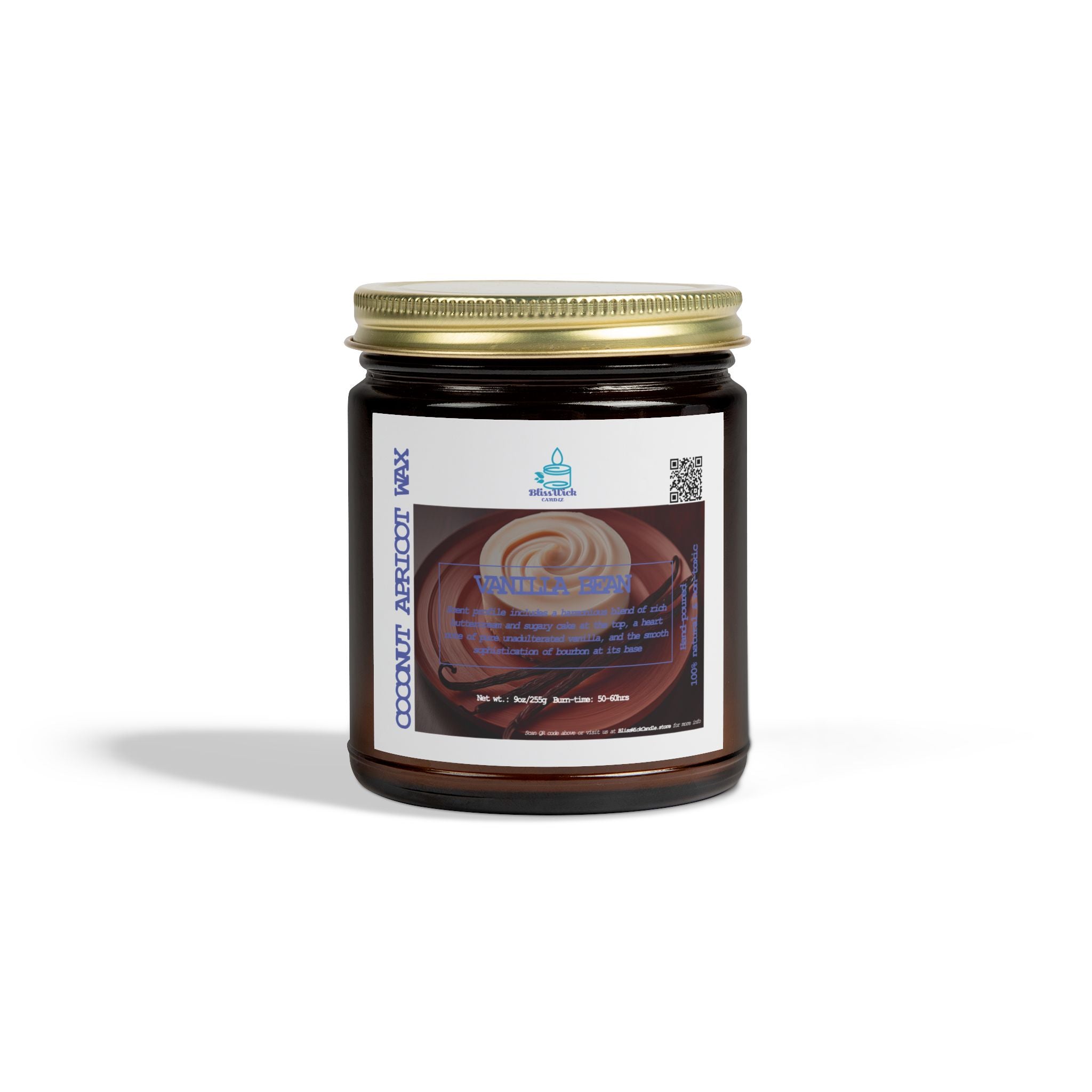 Vanilla Bean - Scented Coconut Apricot Candle – 9oz - 2 colors