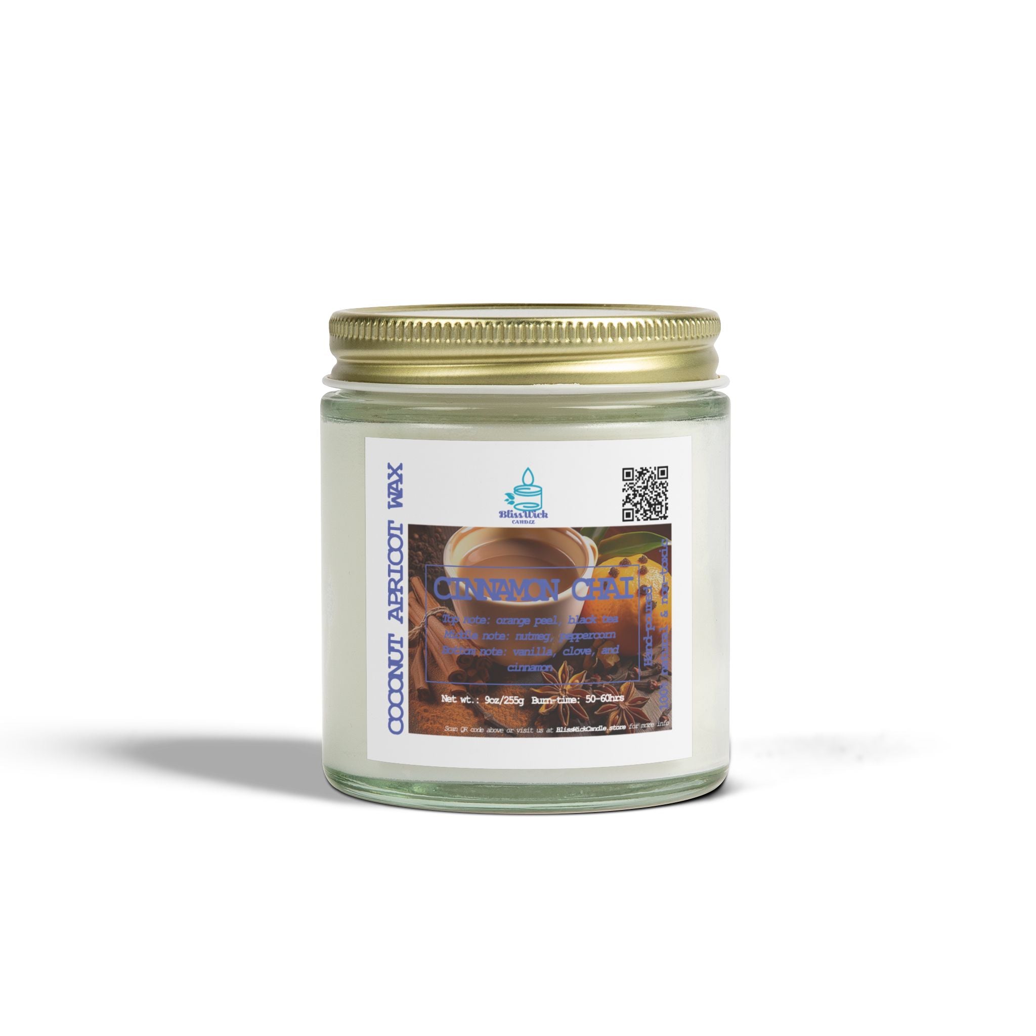 Cinnamon Chai - Scented Coconut Apricot Candle - 4oz - 2 colors