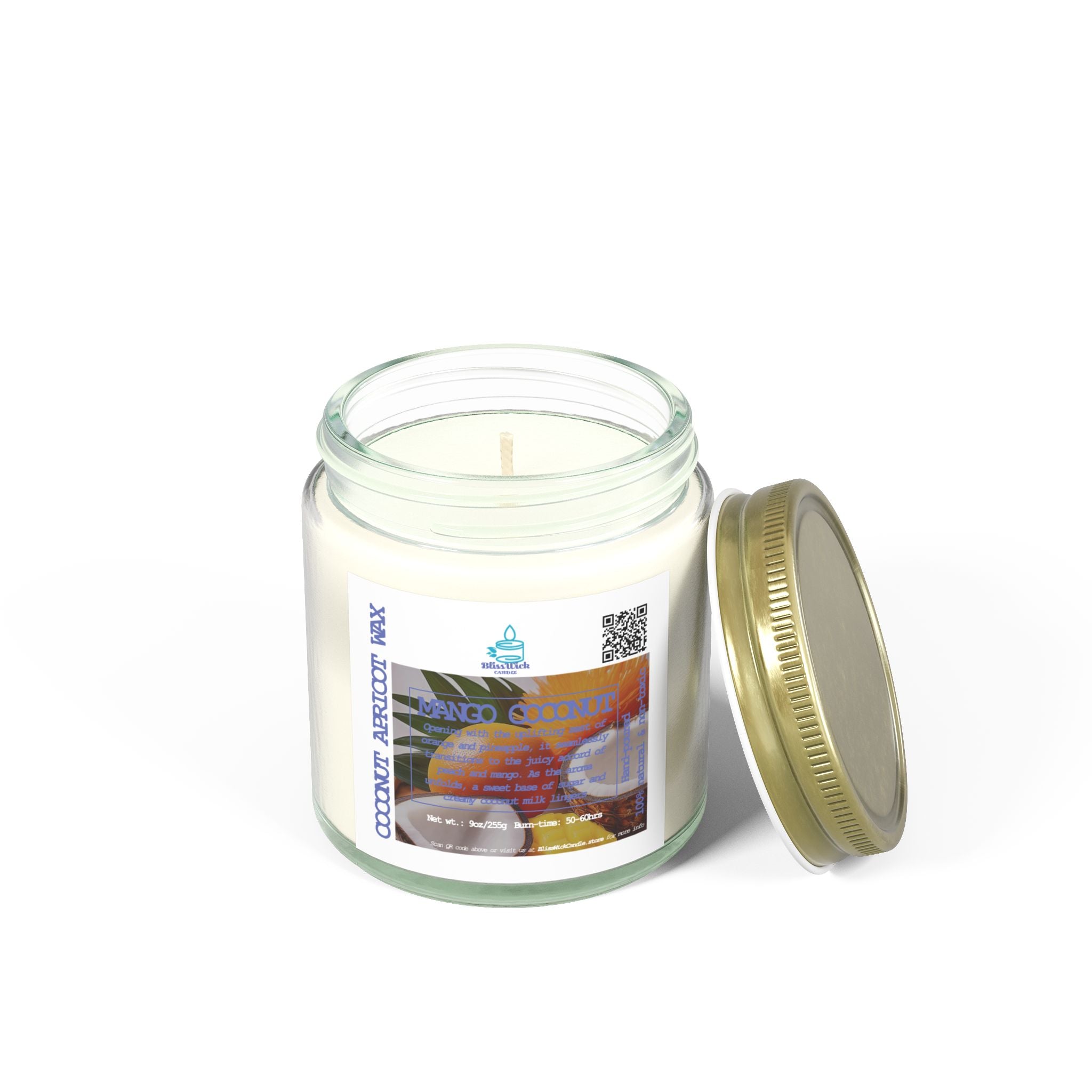 Mango Coconut - Scented Coconut Apricot Candle - 4oz - 2 colors