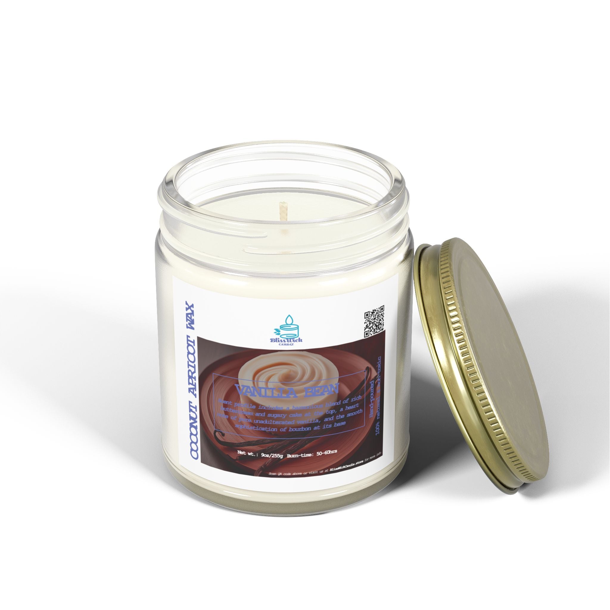 Vanilla Bean - Scented Coconut Apricot Candle – 9oz - 2 colors