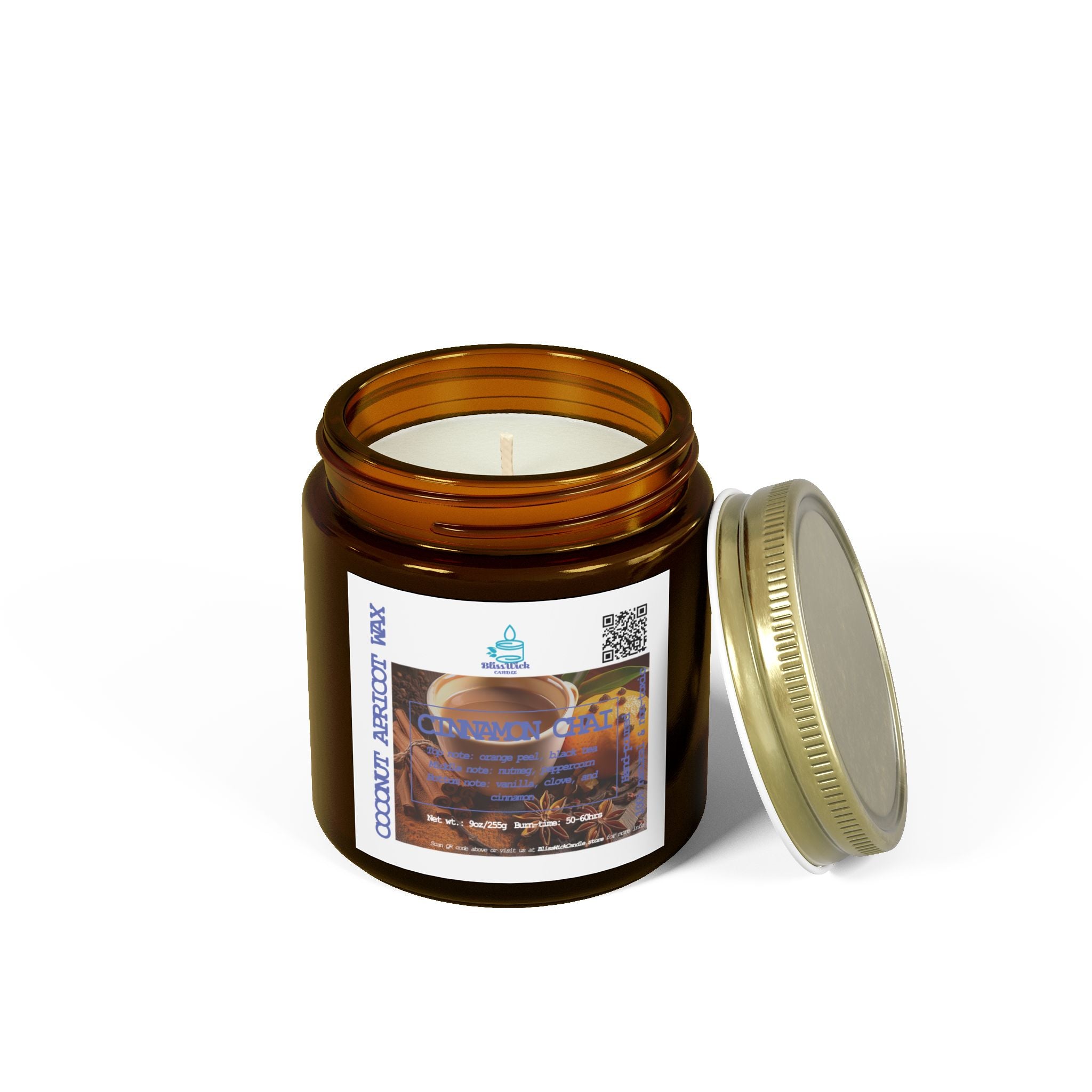 Cinnamon Chai - Scented Coconut Apricot Candle - 4oz - 2 colors