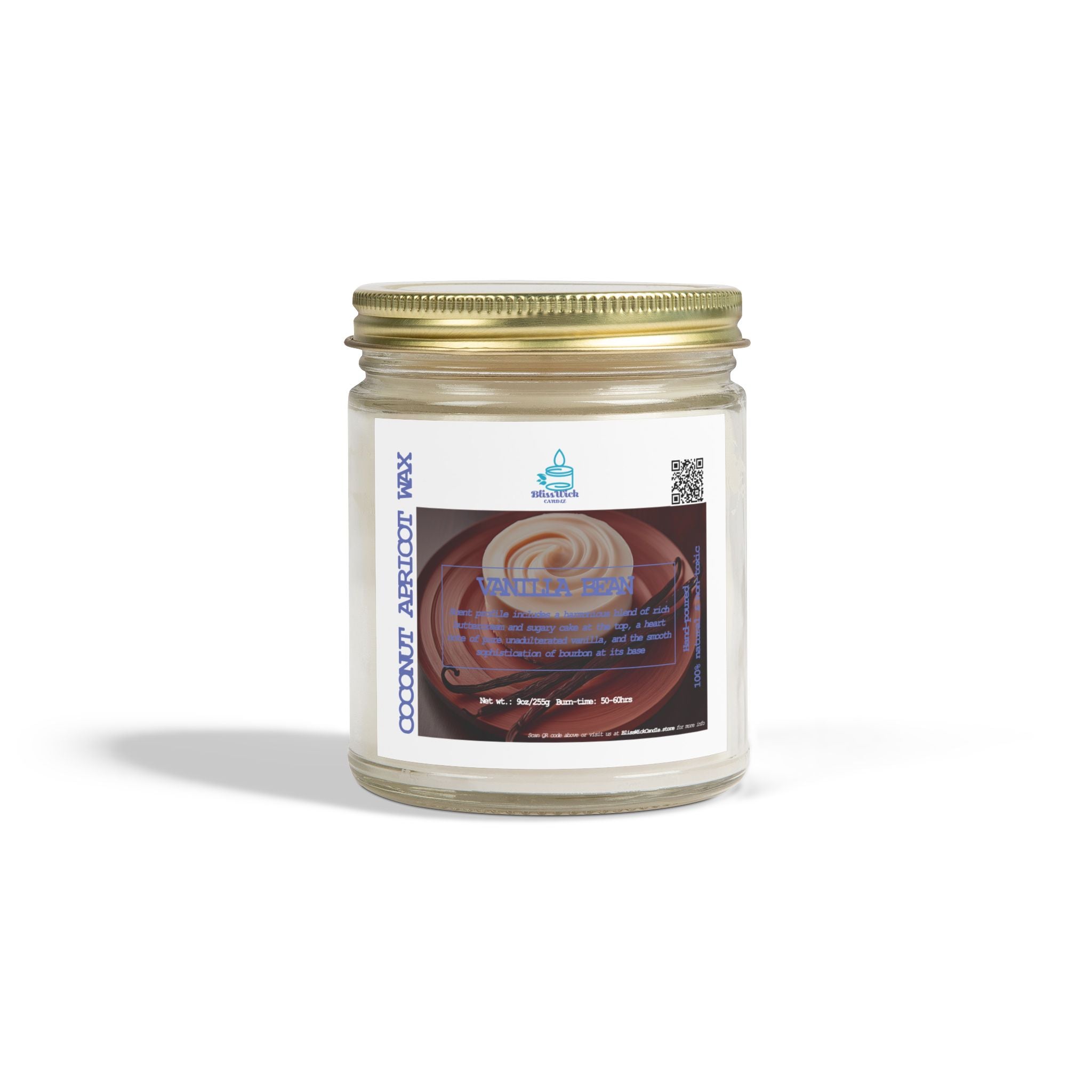 Vanilla Bean - Scented Coconut Apricot Candle – 9oz - 2 colors