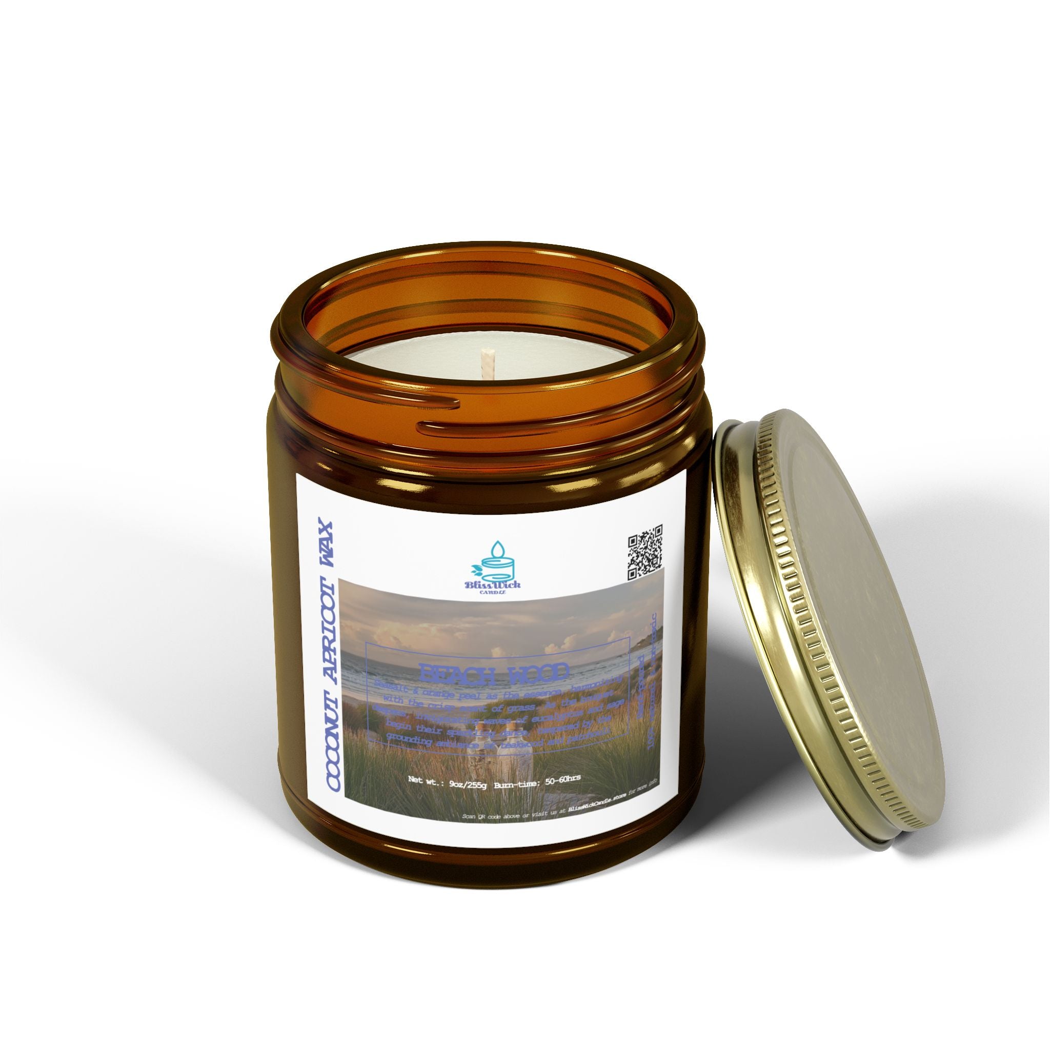 Beach Wood - Scented Coconut Apricot Candle - 9oz