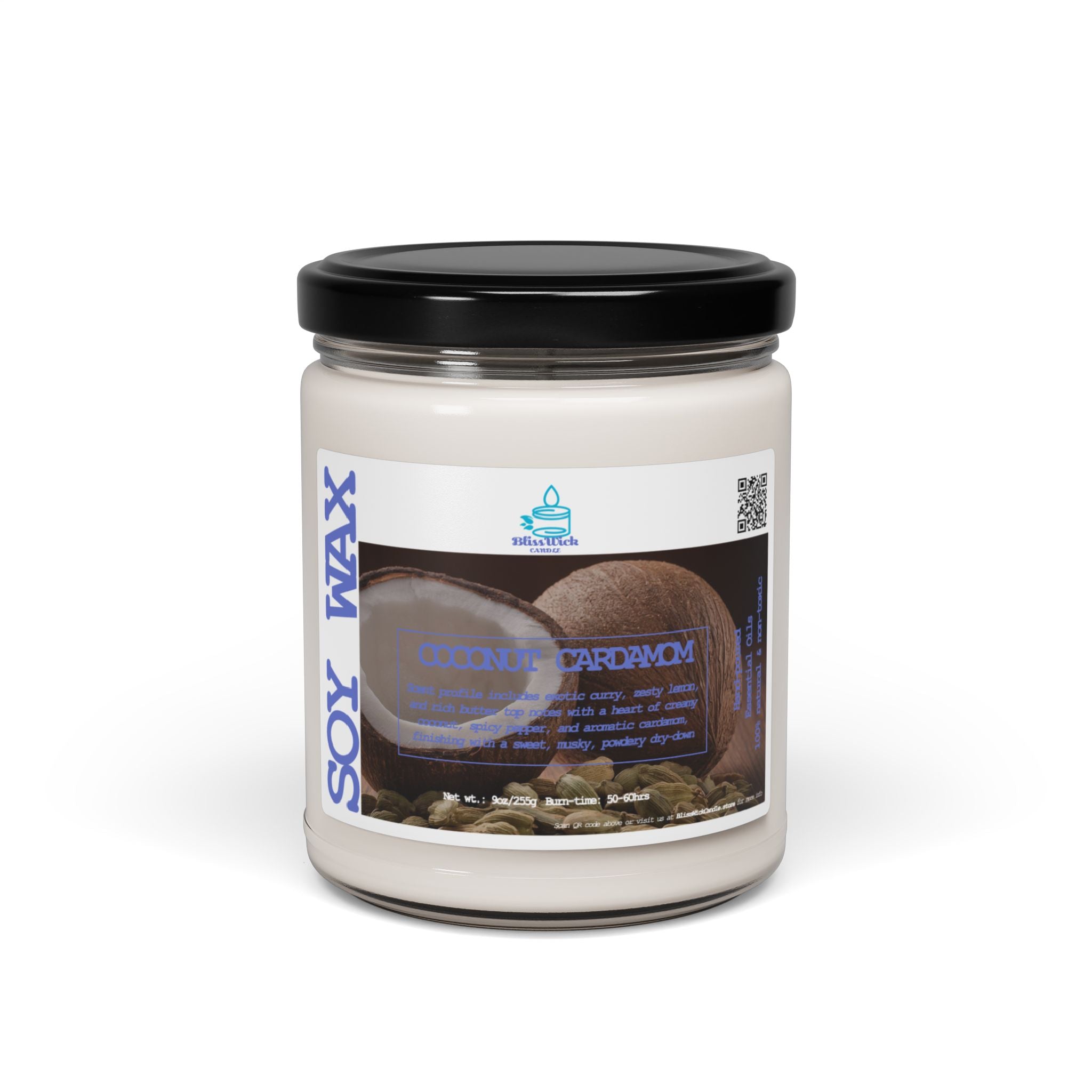 Coconut Cream + Cardamom - Scented Soy Candle - 9 oz