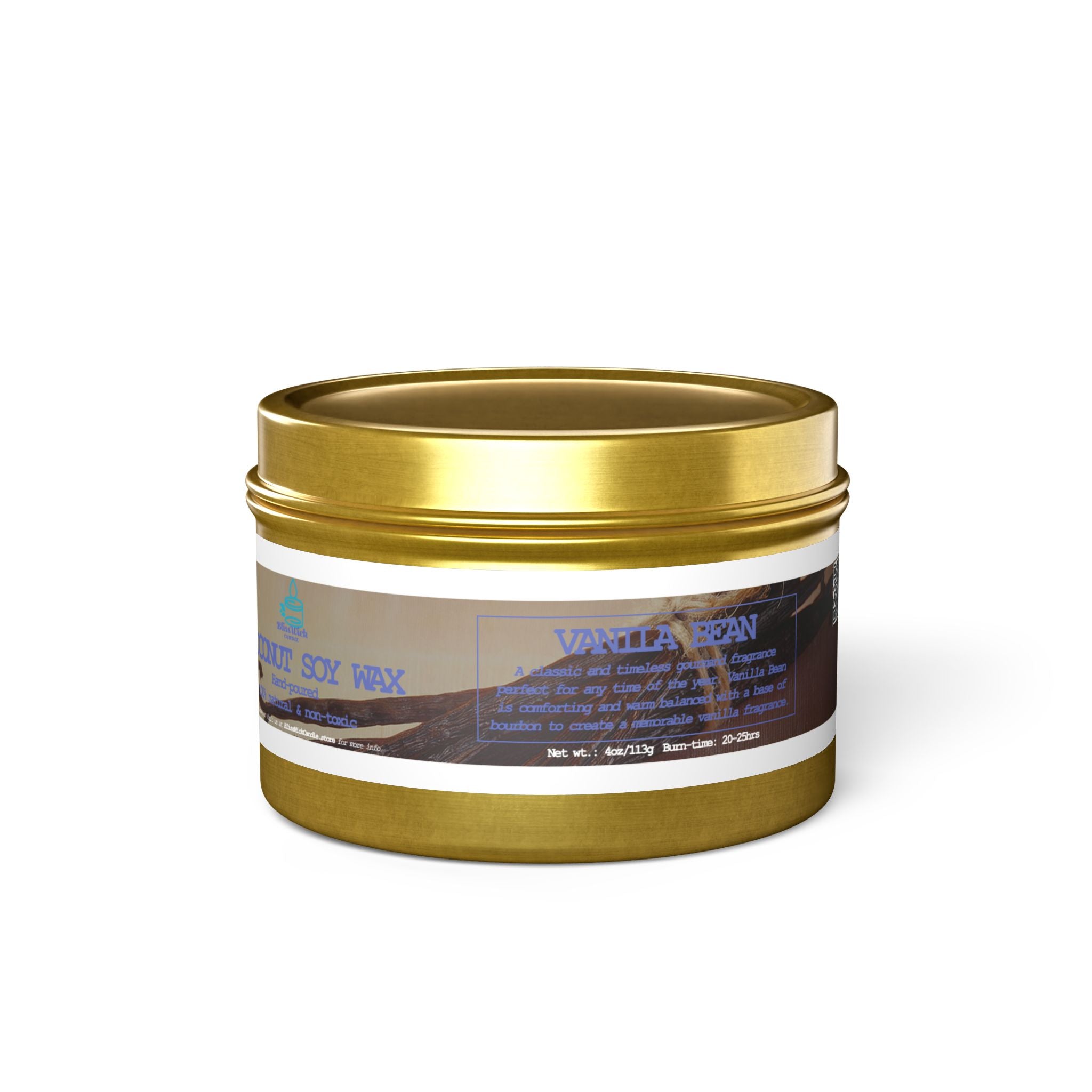 Vanilla Bean - Tin Candle - 4oz - 3 colors