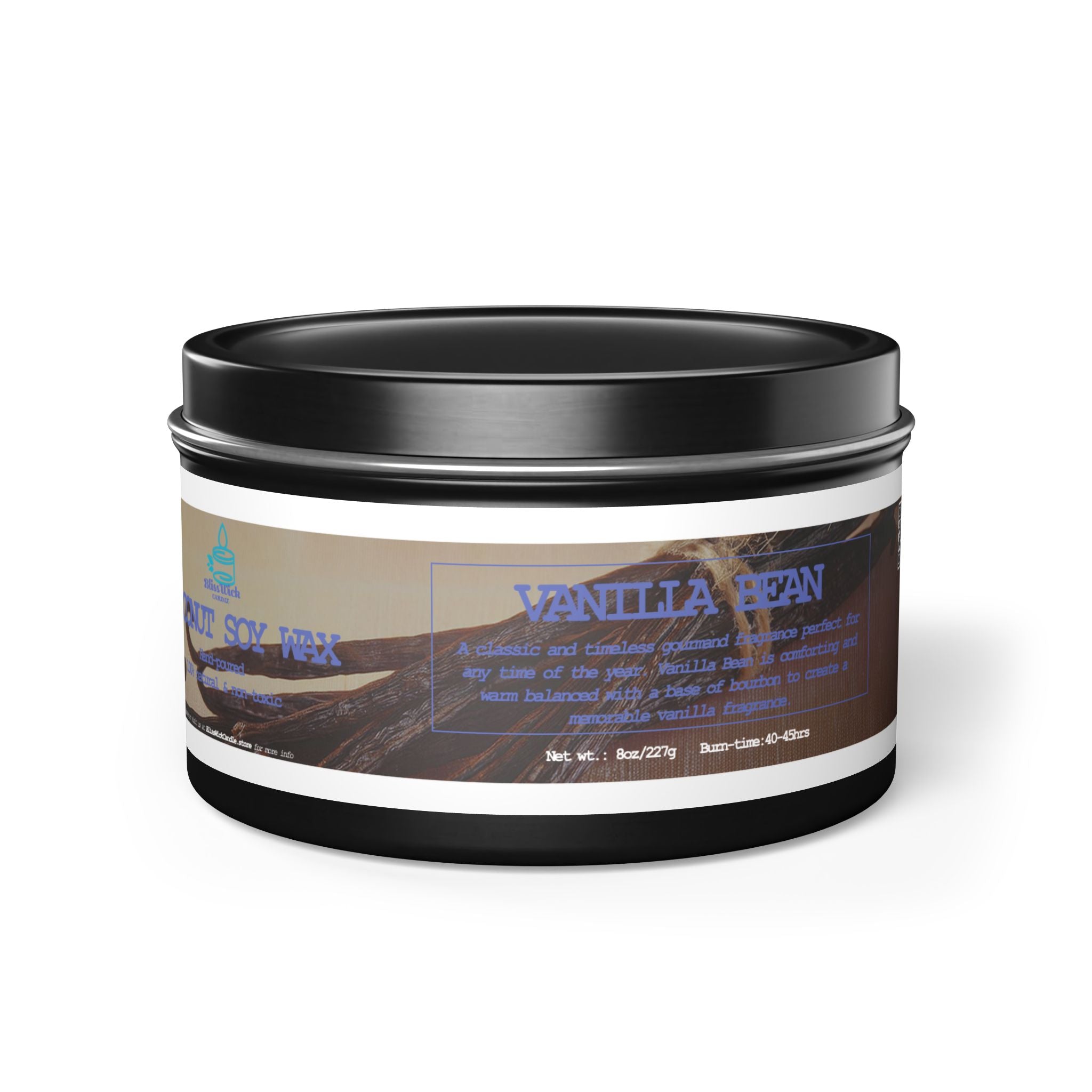 Vanilla Bean - Tin Candle - 8oz - 3 colors