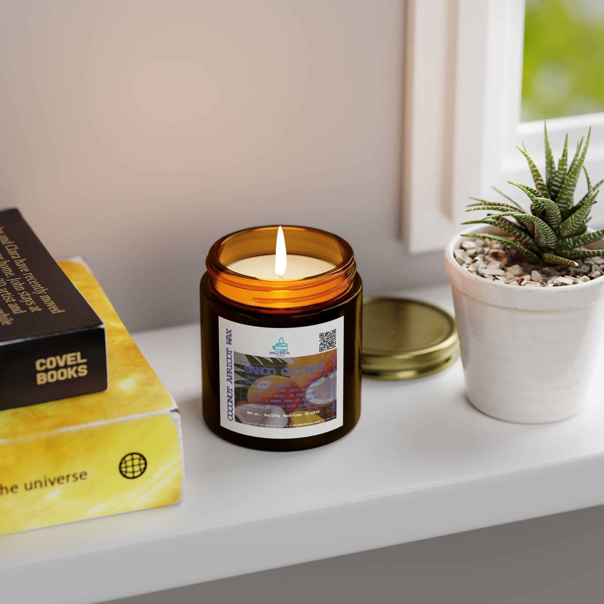 Mango Coconut - Scented Coconut Apricot Candle - 4oz - 2 colors