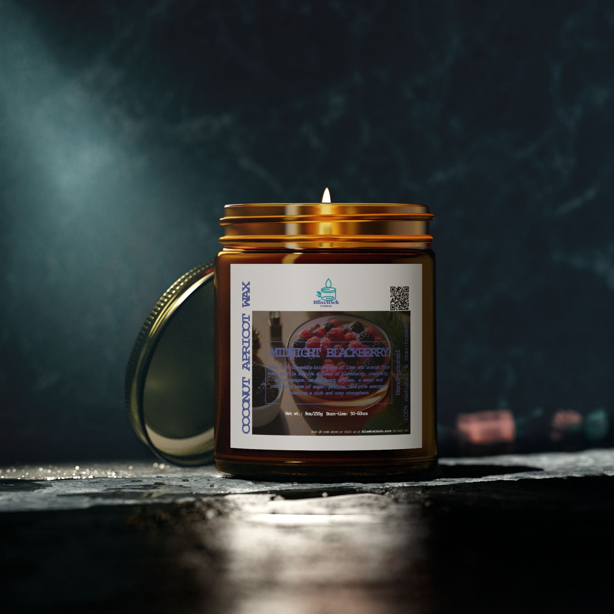 Midnight Blackberry - Scented Coconut Apricot Candle - 9oz - 2 colors