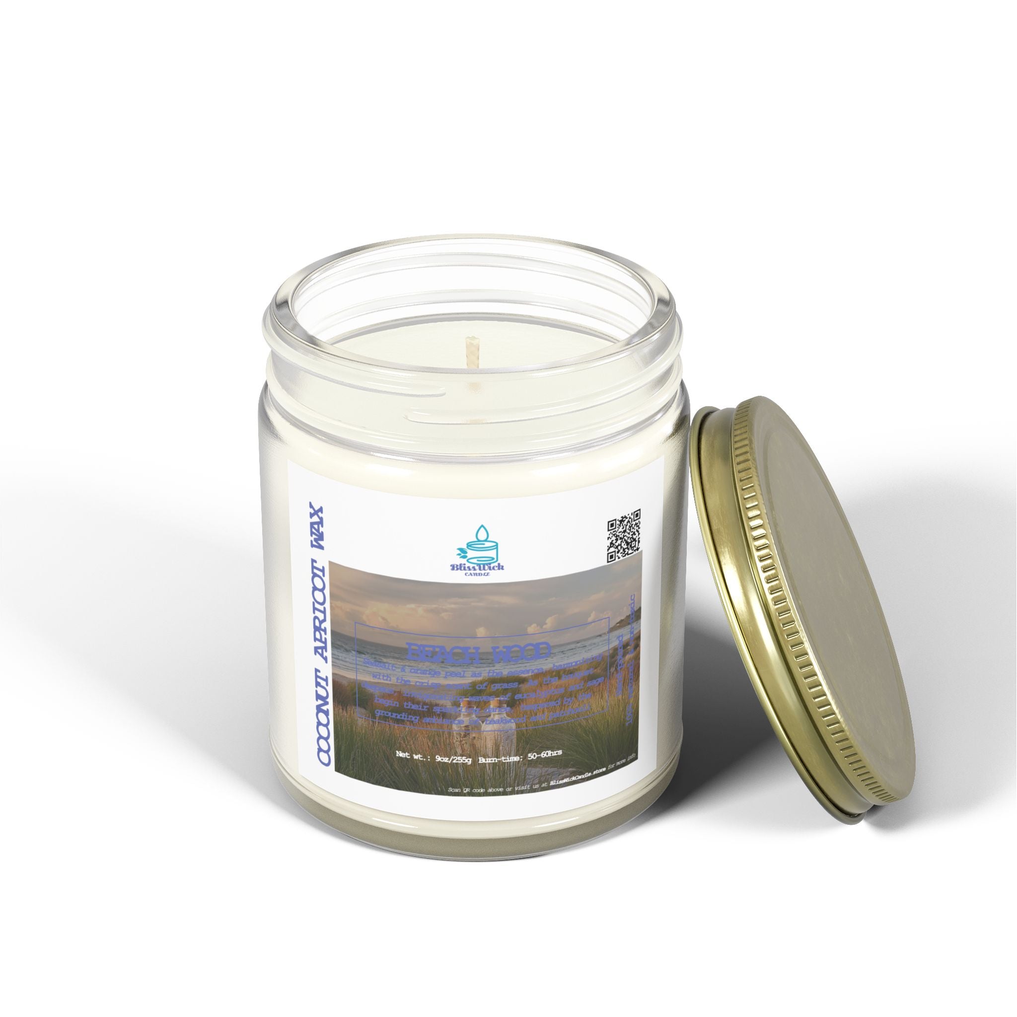 Beach Wood - Scented Coconut Apricot Candle - 9oz