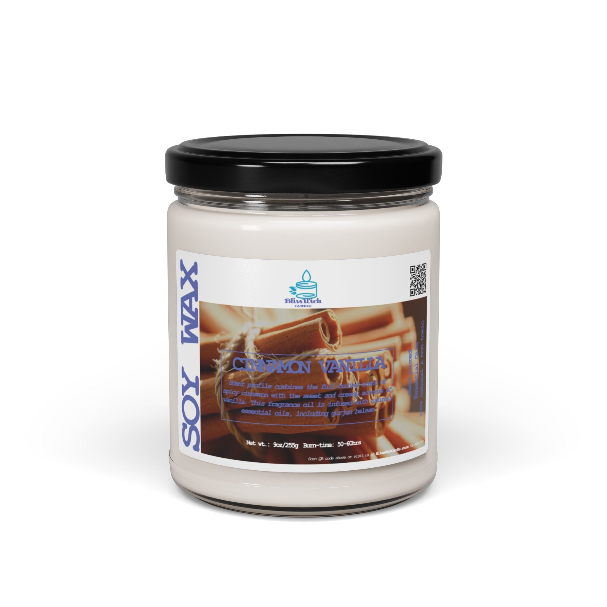 Cinnamon Vanilla - Scented Soy Candle – 9 oz