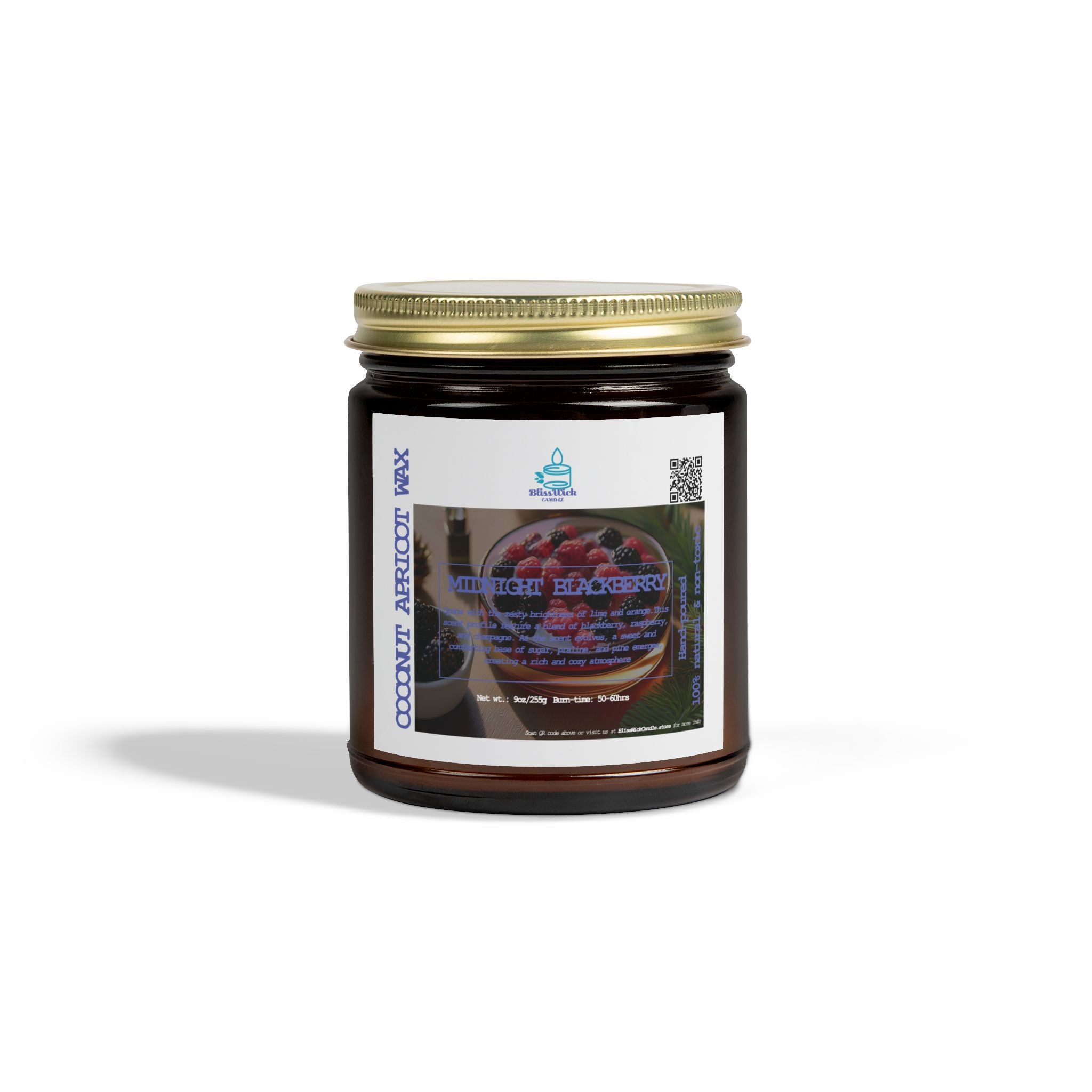 Midnight Blackberry - Scented Coconut Apricot Candle - 9oz - 2 colors