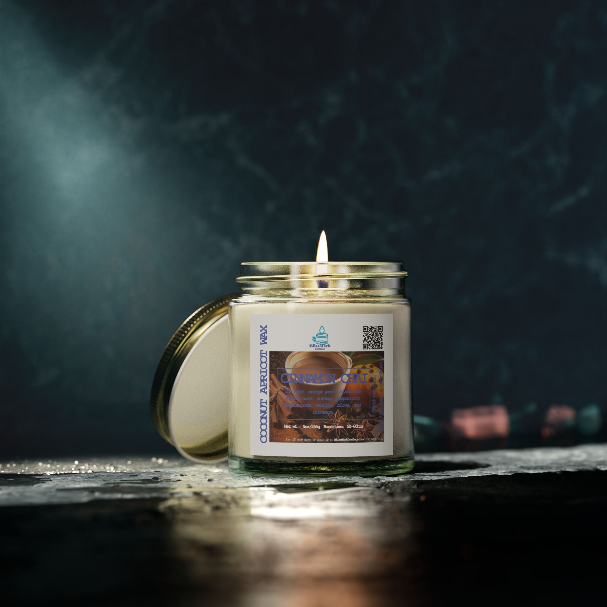 Cinnamon Chai - Scented Coconut Apricot Candle - 4oz - 2 colors