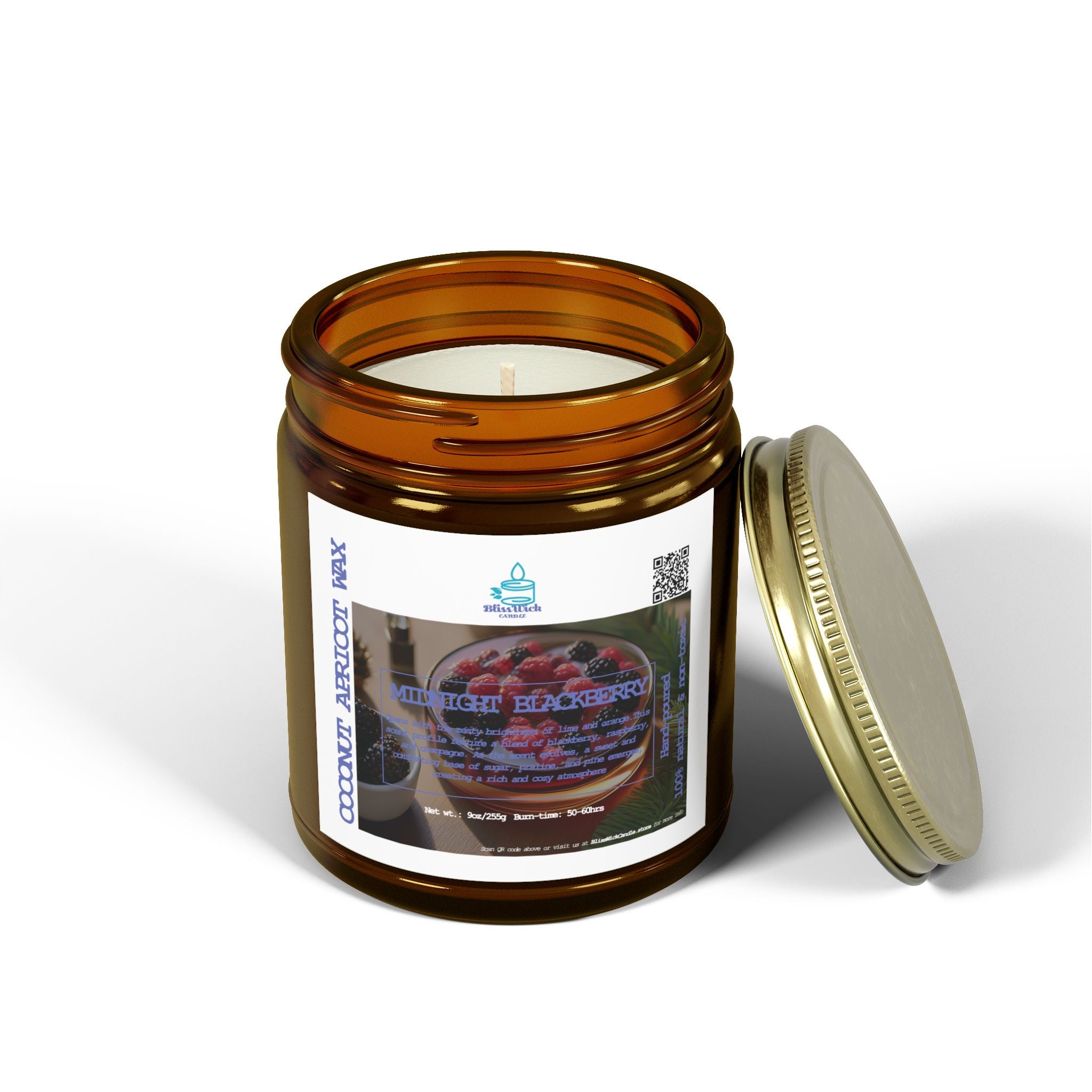 Midnight Blackberry - Scented Coconut Apricot Candle - 9oz - 2 colors