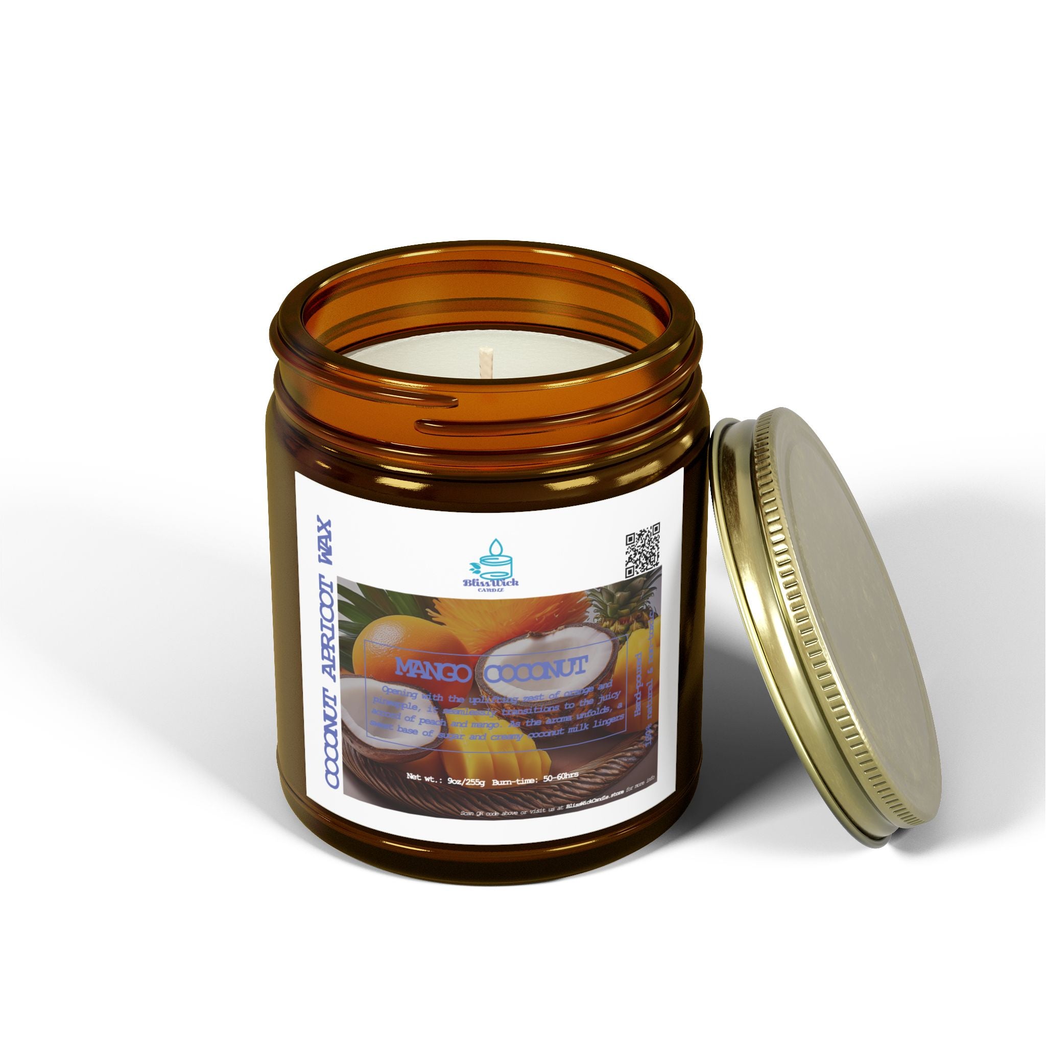 Mango Coconut - Scented Coconut Apricot Candle - 9oz - 2 colors