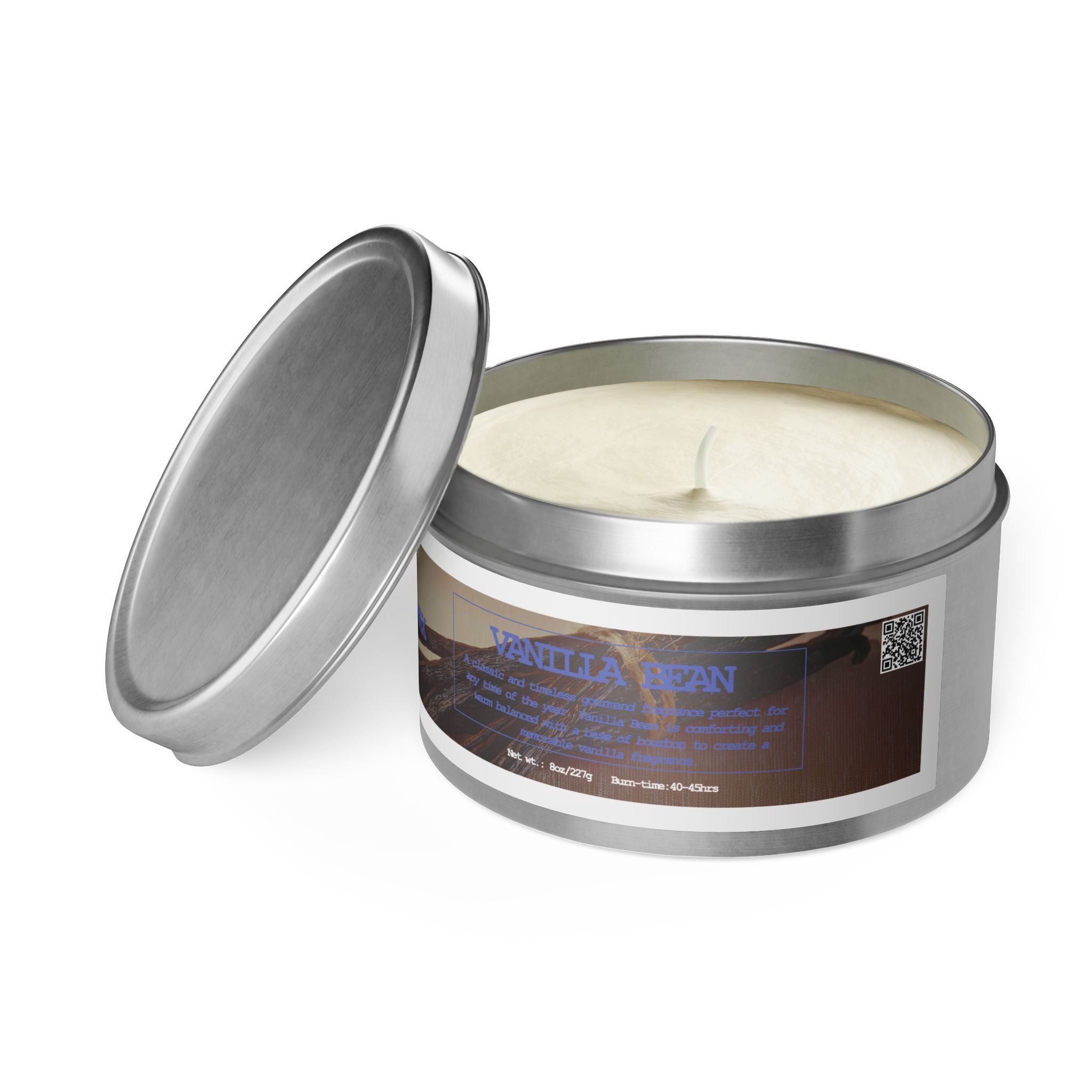 Vanilla Bean - Tin Candle - 8oz - 3 colors