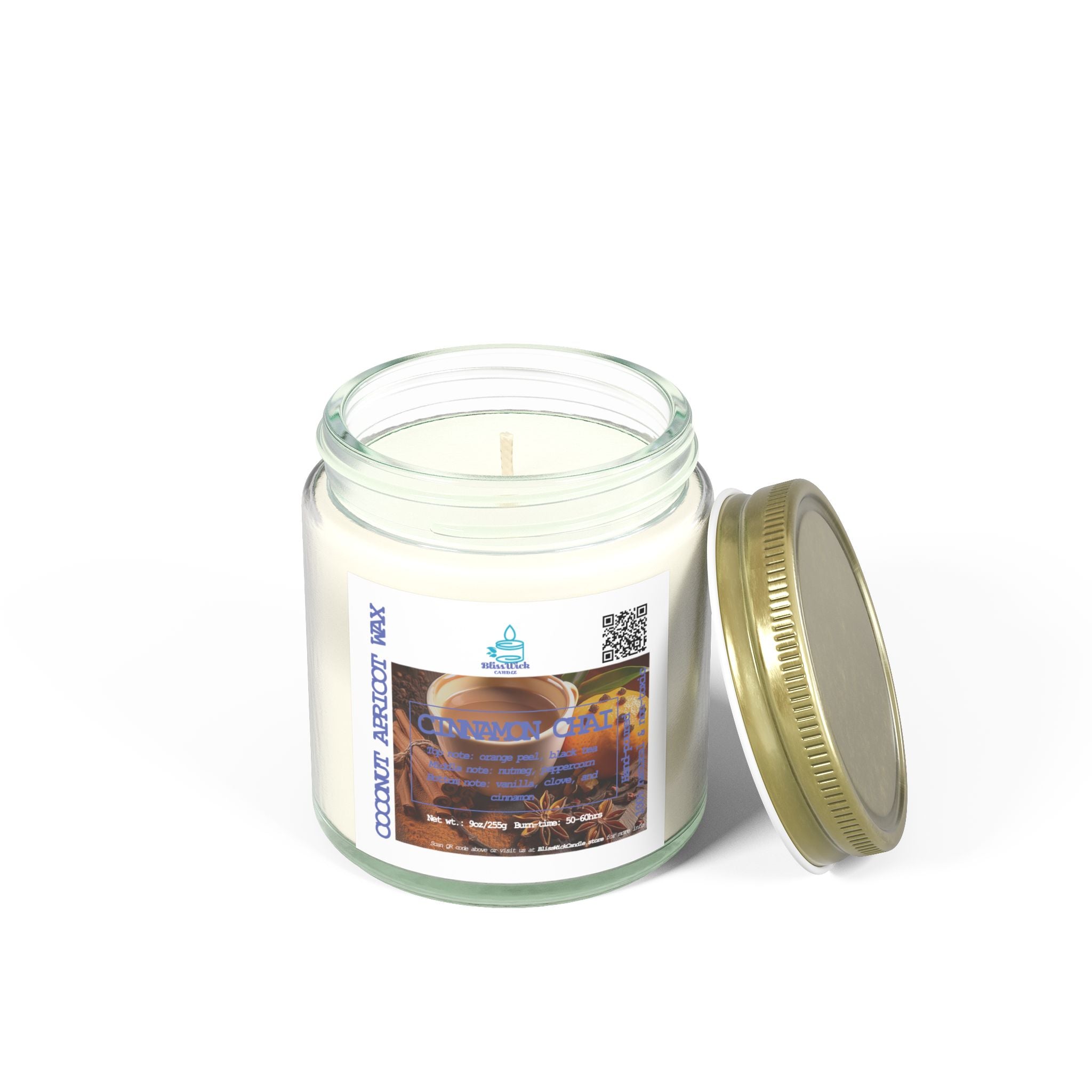 Cinnamon Chai - Scented Coconut Apricot Candle - 4oz - 2 colors