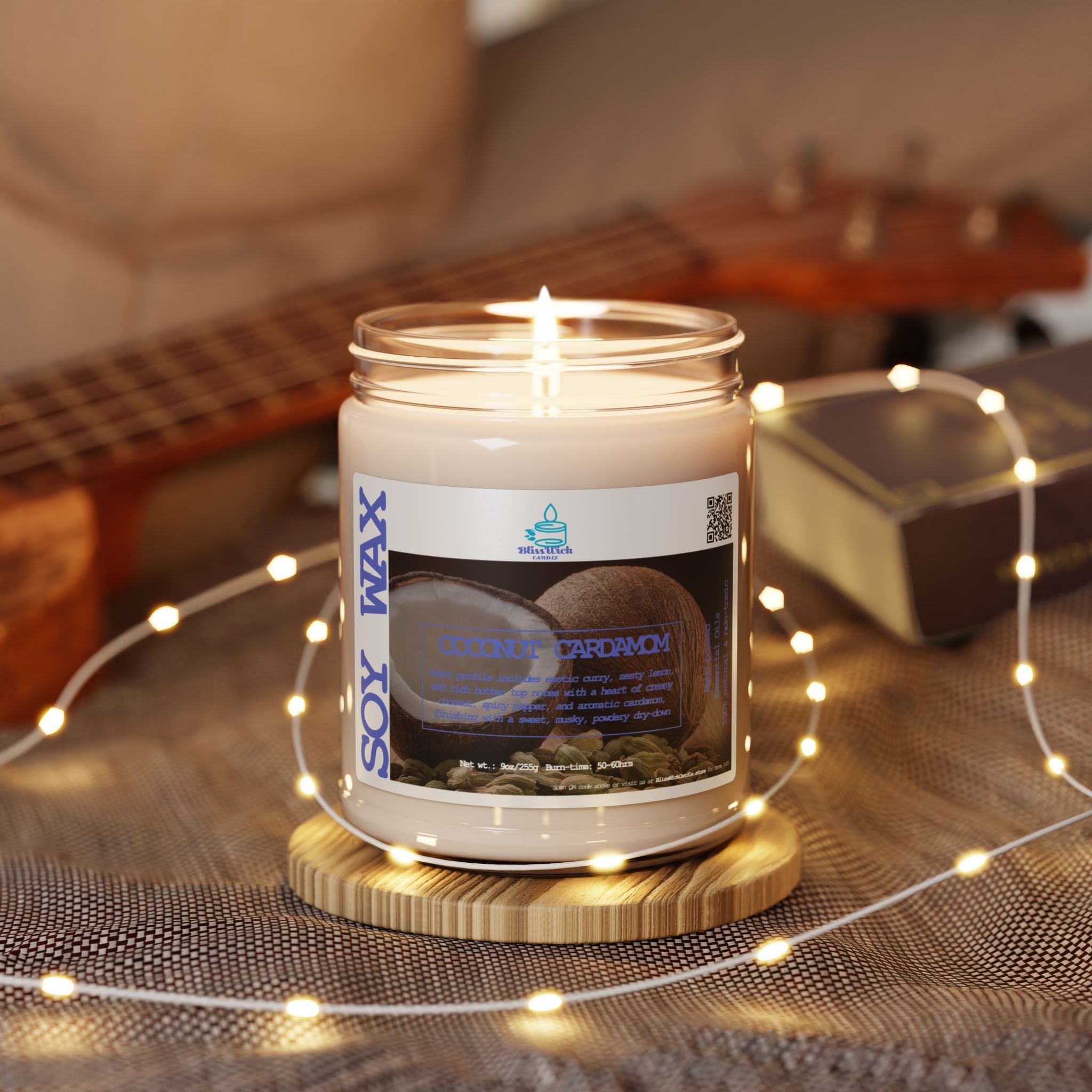 Coconut Cream + Cardamom - Scented Soy Candle - 9 oz