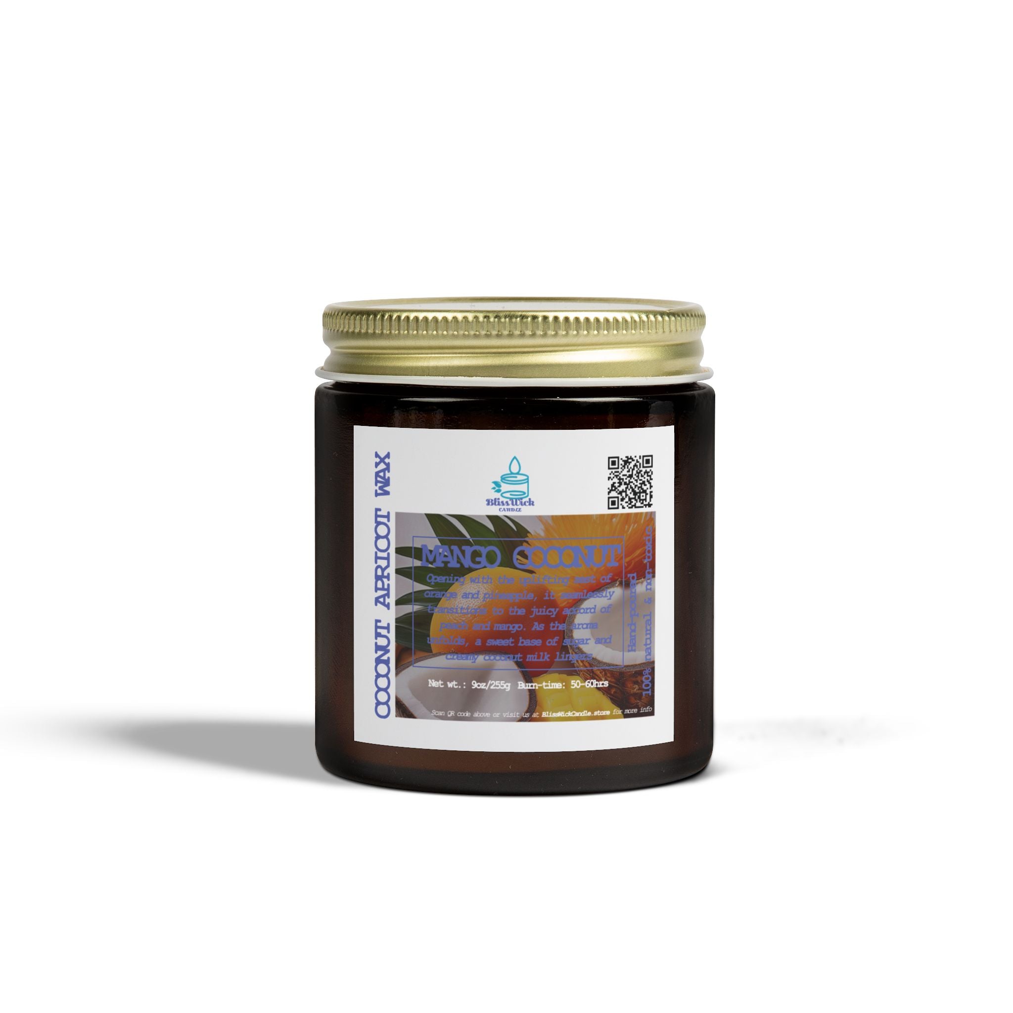 Mango Coconut - Scented Coconut Apricot Candle - 4oz - 2 colors