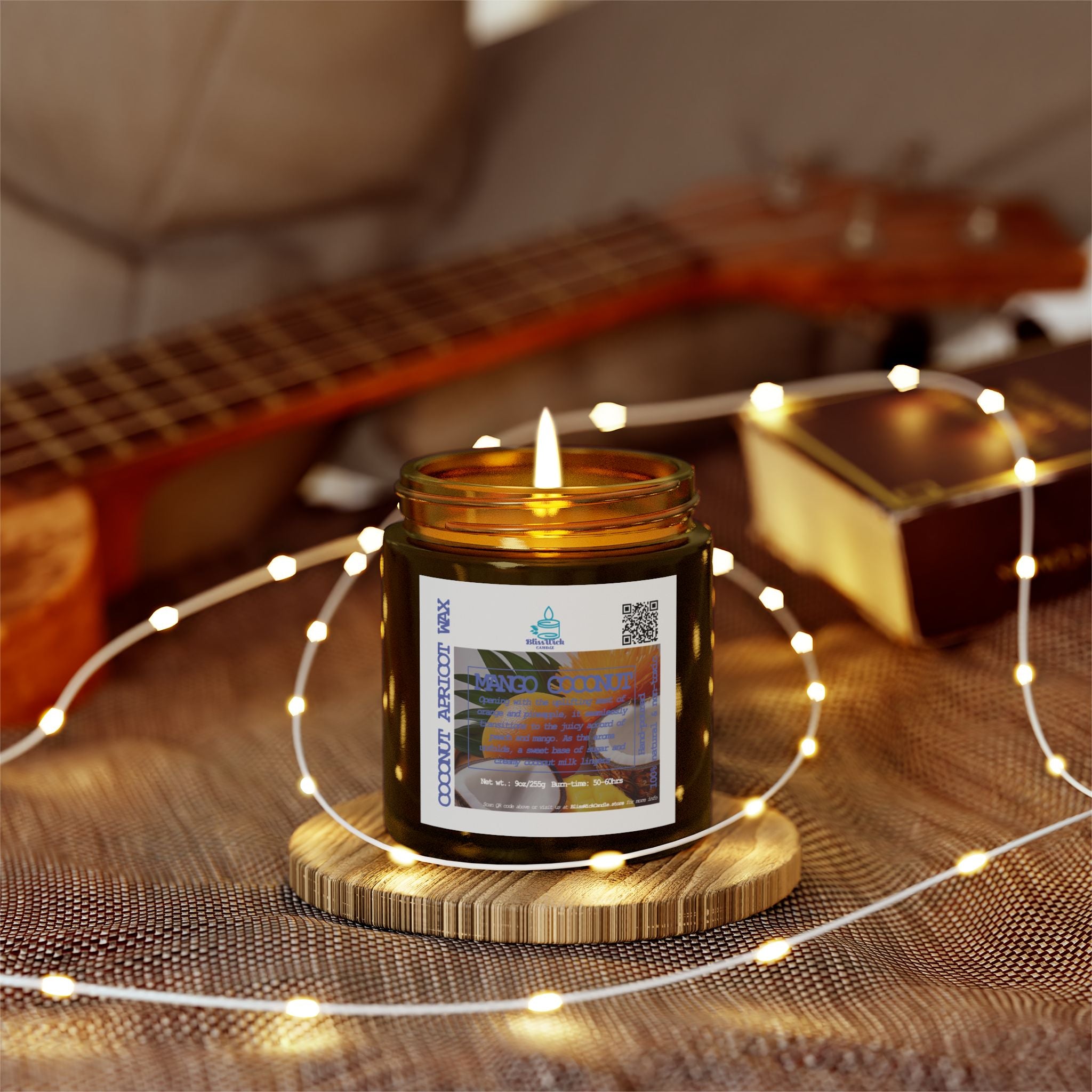 Mango Coconut - Scented Coconut Apricot Candle - 4oz - 2 colors