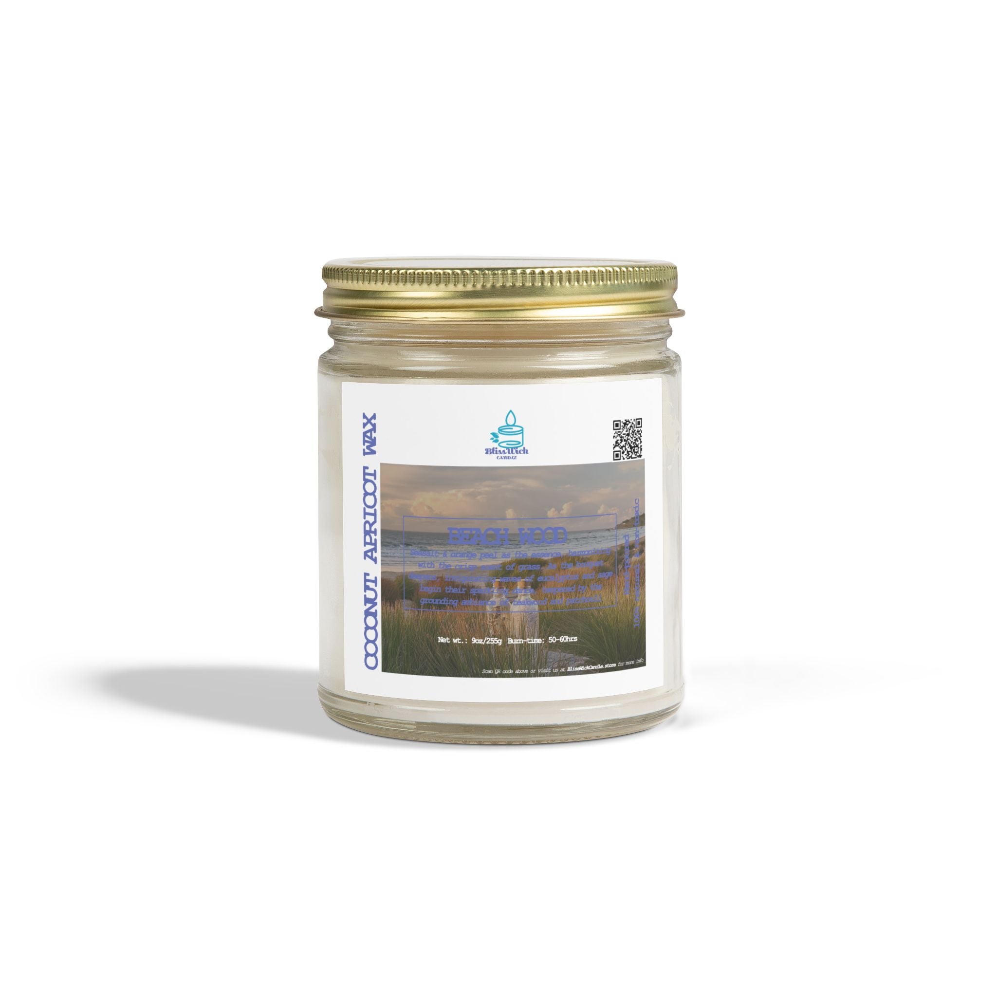 Beach Wood - Scented Coconut Apricot Candle - 9oz