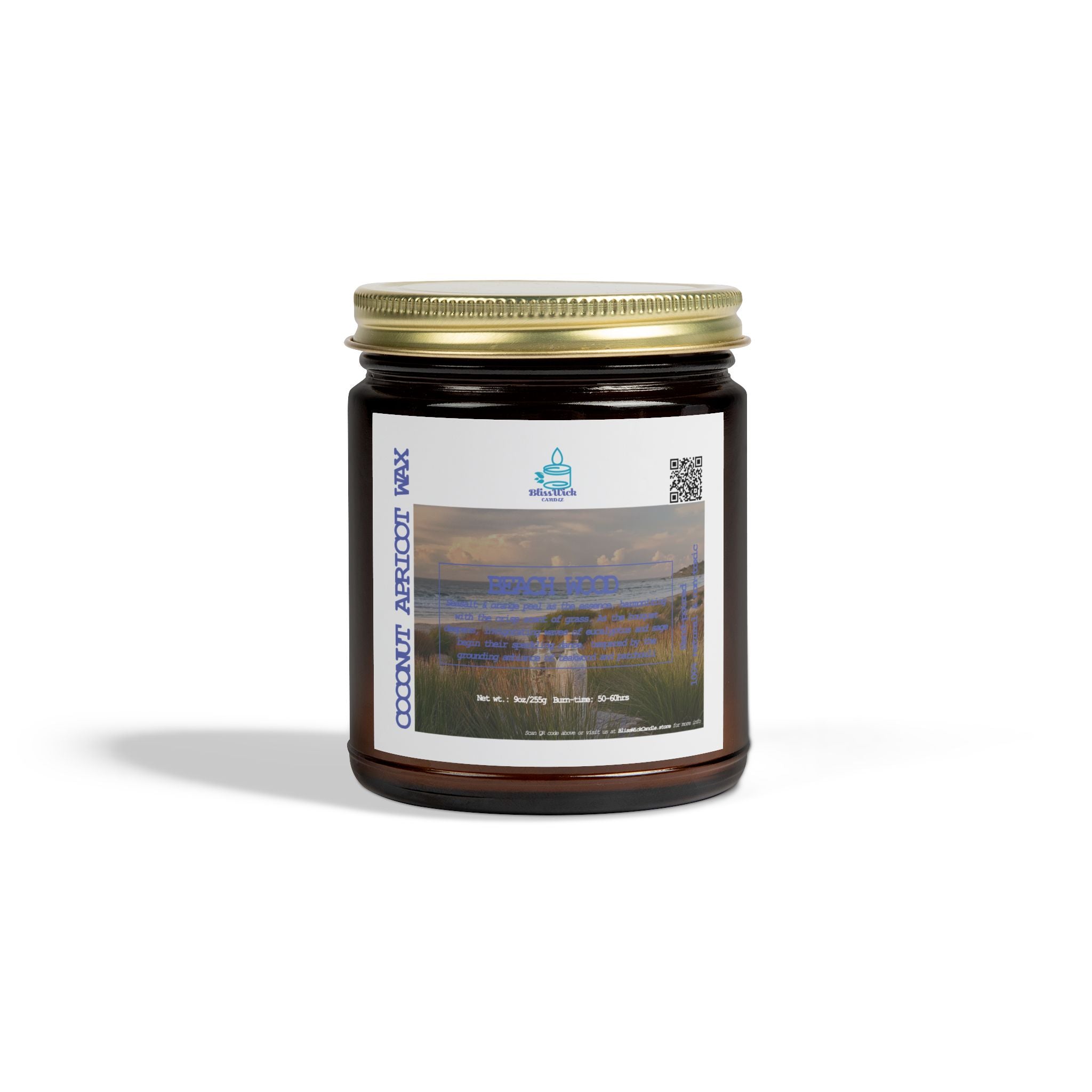 Beach Wood - Scented Coconut Apricot Candle - 9oz