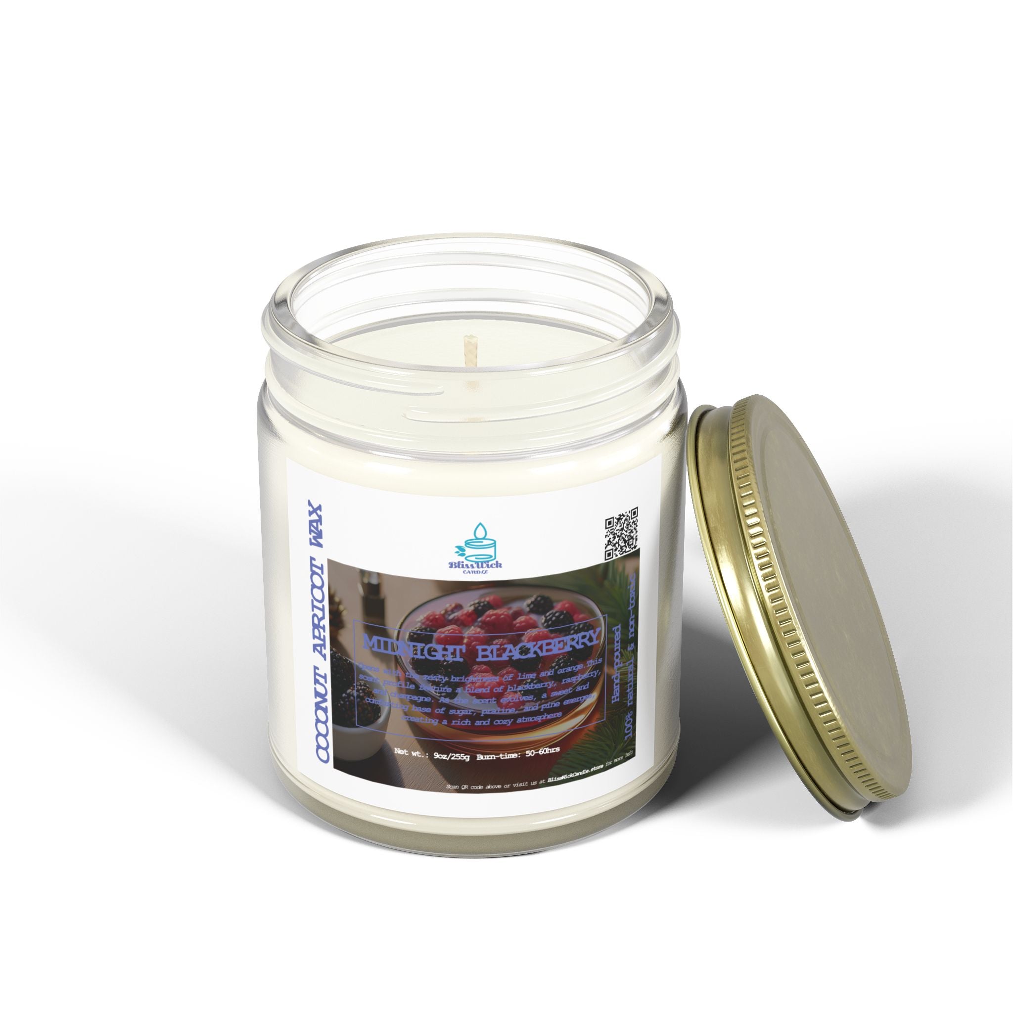 Midnight Blackberry - Scented Coconut Apricot Candle - 9oz - 2 colors