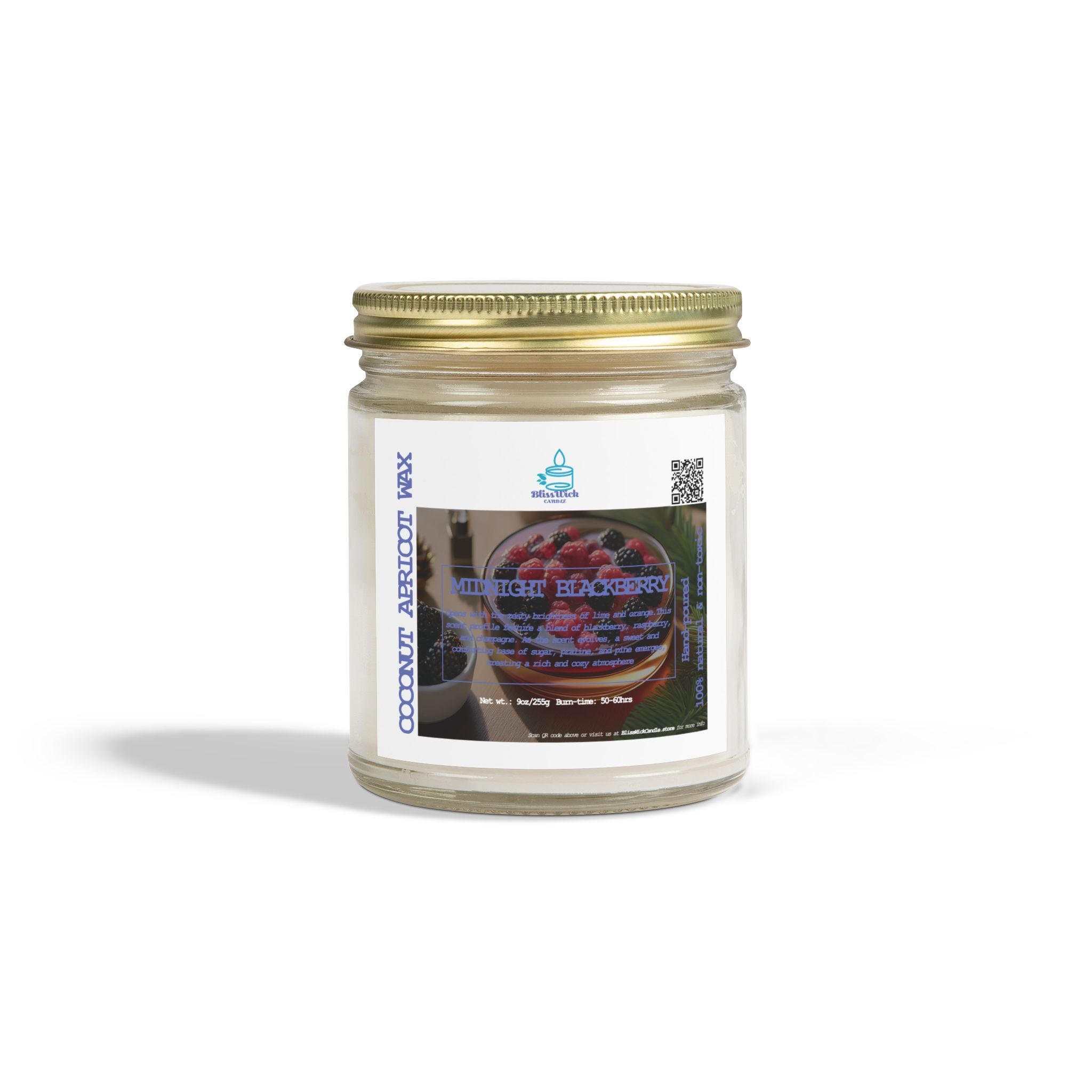 Midnight Blackberry - Scented Coconut Apricot Candle - 9oz - 2 colors