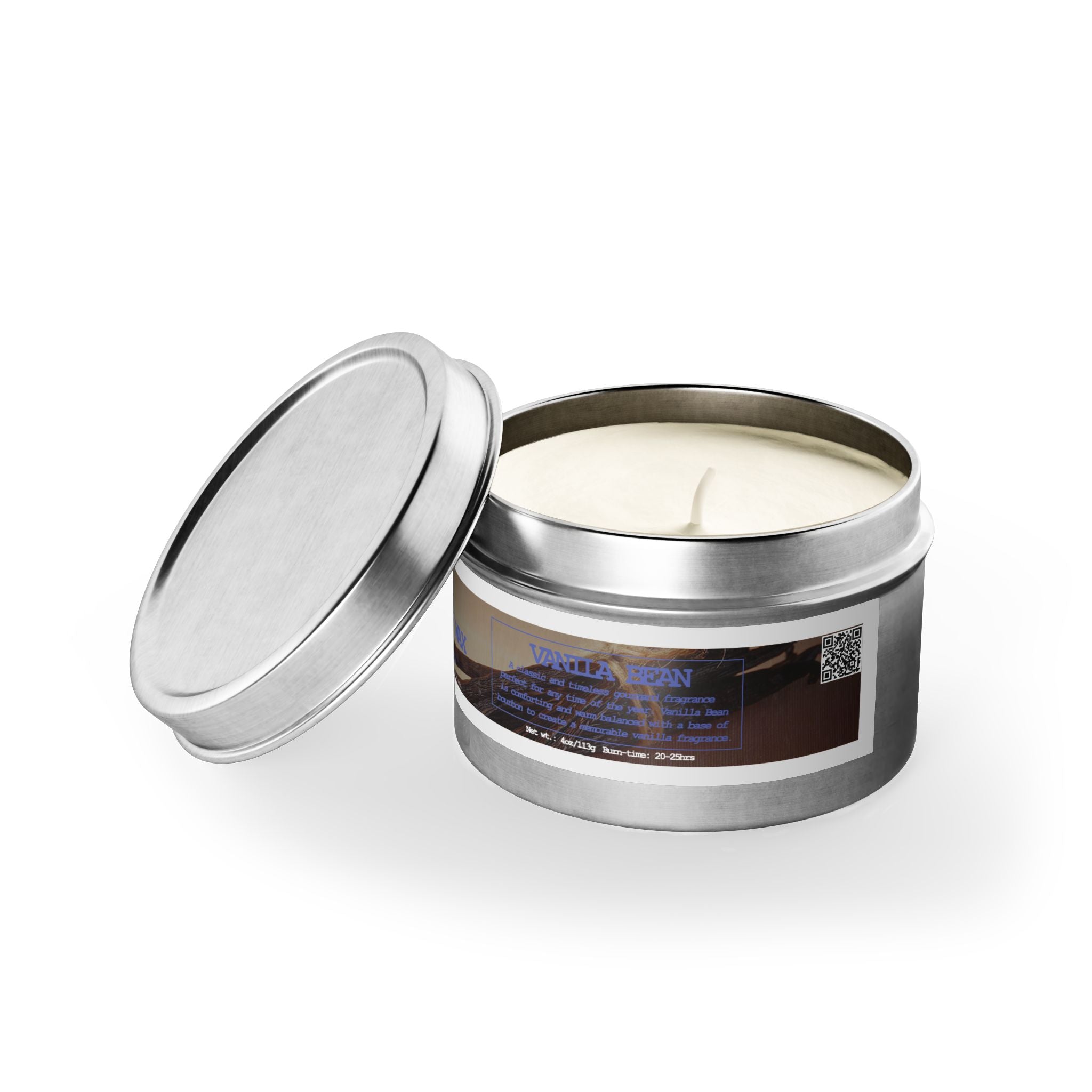 Vanilla Bean - Tin Candle - 4oz - 3 colors