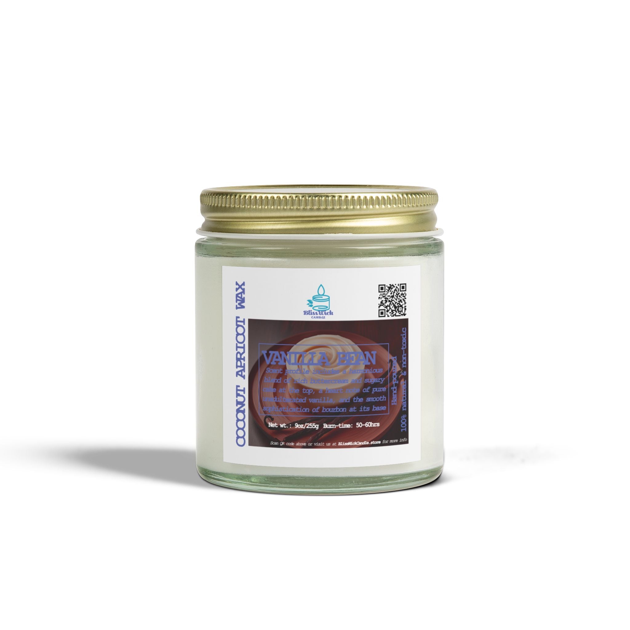 Vanilla Bean - Scented Coconut Apricot Candle - 4oz - 2 colors