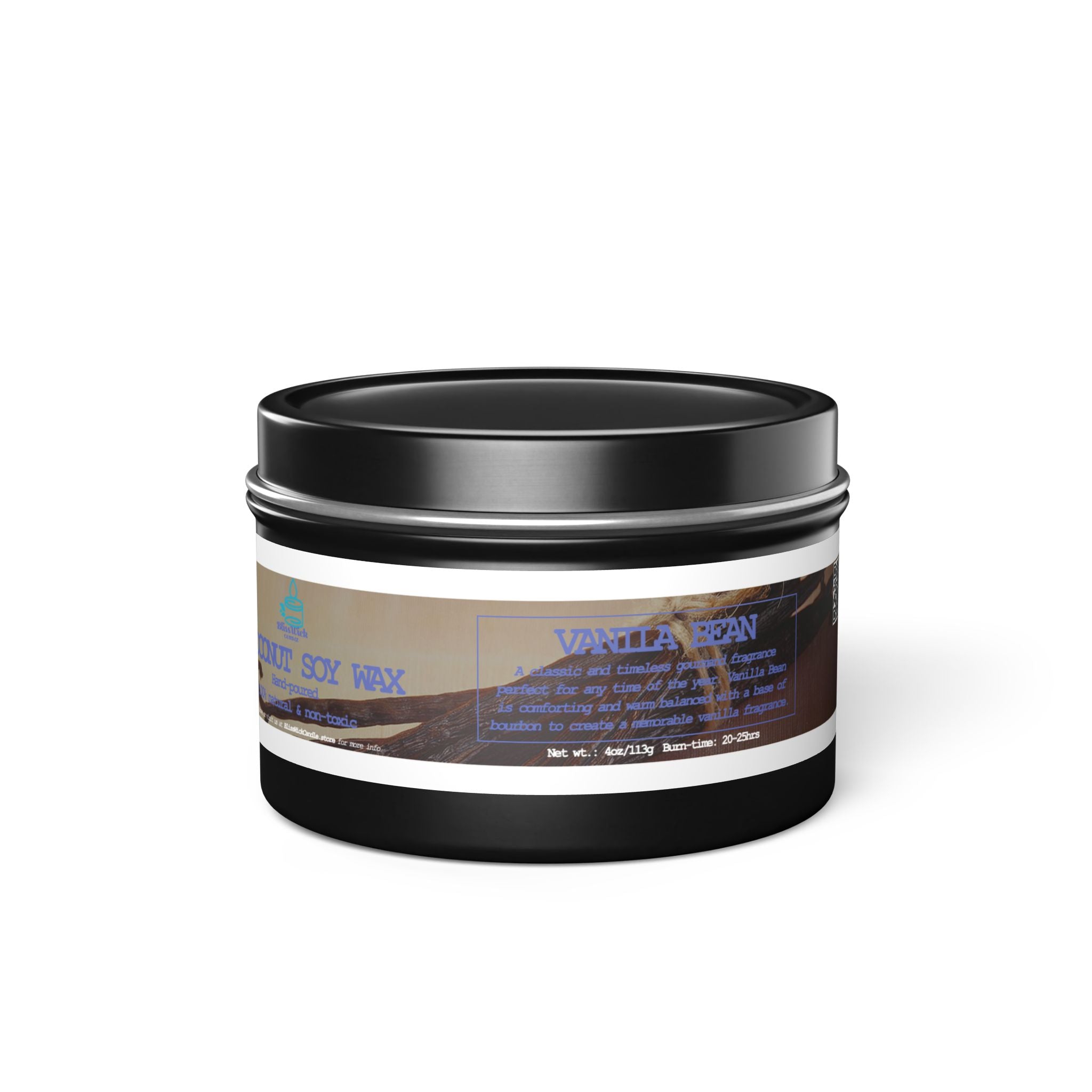 Vanilla Bean - Tin Candle - 4oz - 3 colors