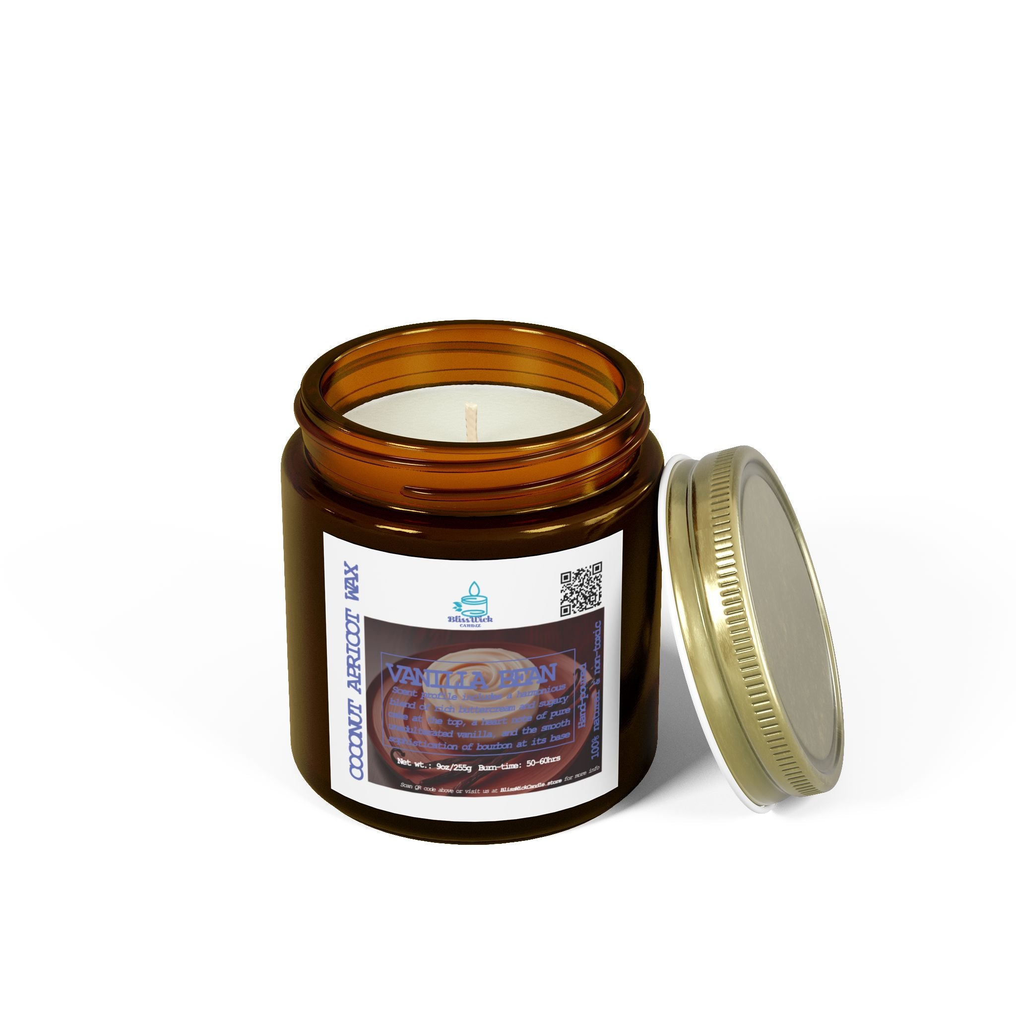 Vanilla Bean - Scented Coconut Apricot Candle - 4oz - 2 colors