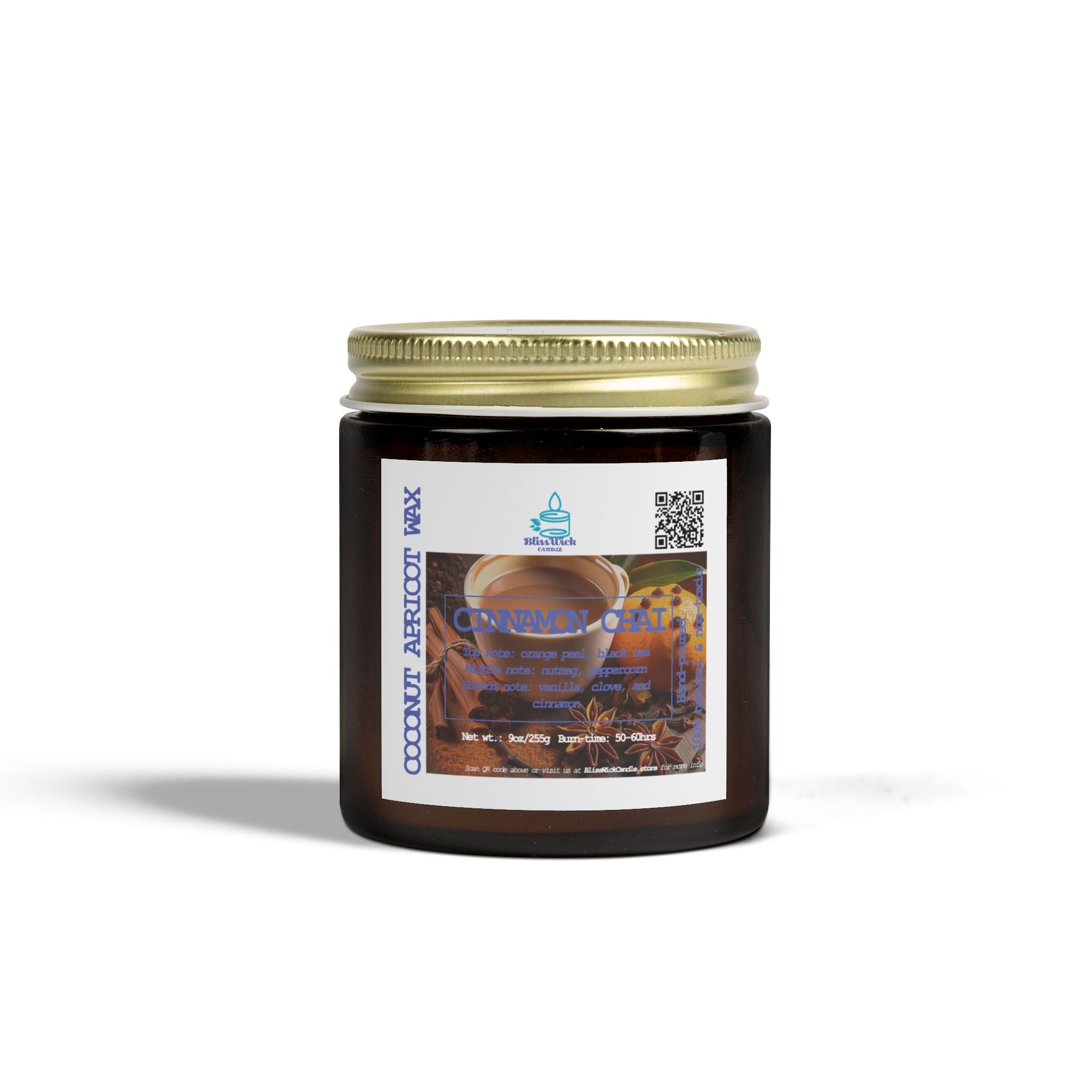 Cinnamon Chai - Scented Coconut Apricot Candle - 4oz - 2 colors